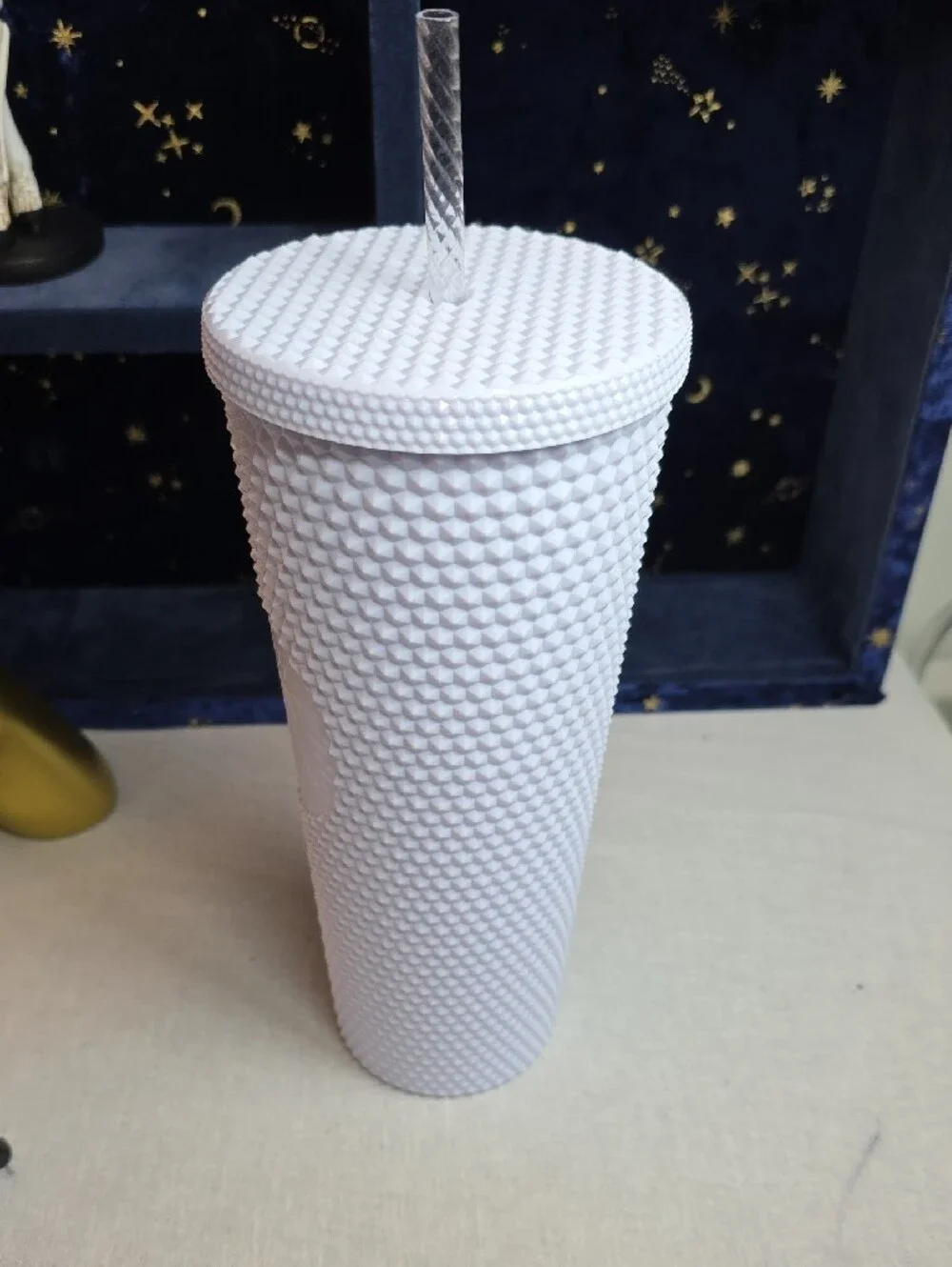 Starbucks Matte White Studded Venti Tumbler with Clear Straw